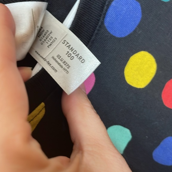 Hanna Andersson UEC Girls Size 8 Black Pink Polka Dot Skater Dress Celebration - Picture 7 of 11